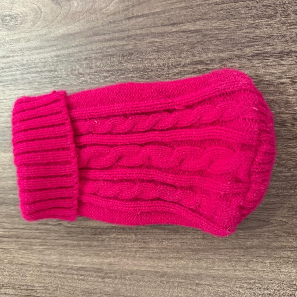 Hot Pink Cable-Knit Dog Sweater (XS/S)